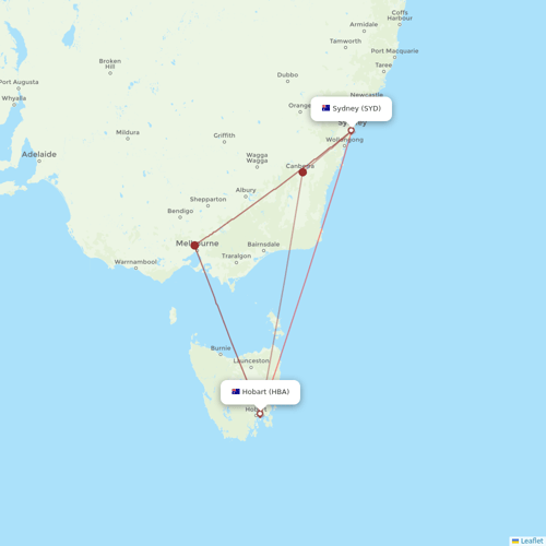 Virgin Australia flights between Hobart and Sydney