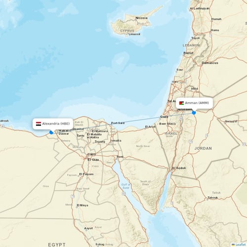 Air Arabia Egypt flights between Alexandria and Amman