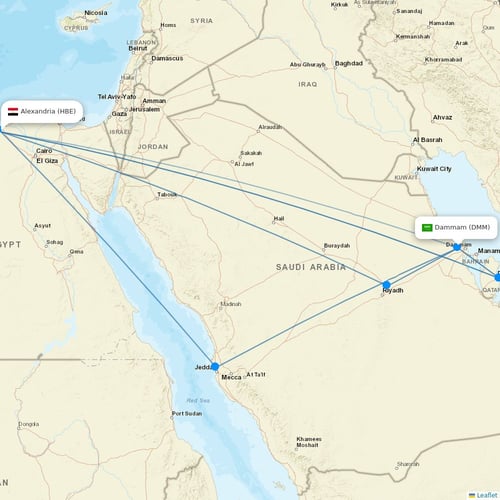 Air Arabia Egypt flights between Alexandria and Dammam