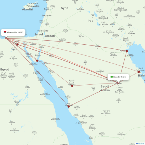 Air Arabia Egypt flights between Alexandria and Riyadh