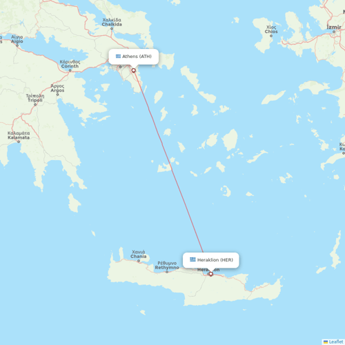 Aegean Airlines flights between Heraklion and Athens