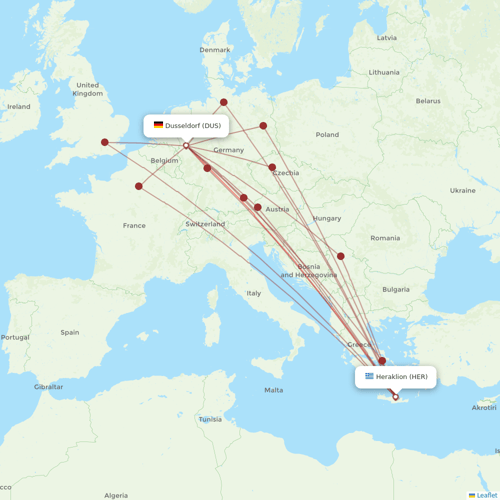 TUIfly flights between Heraklion and Dusseldorf