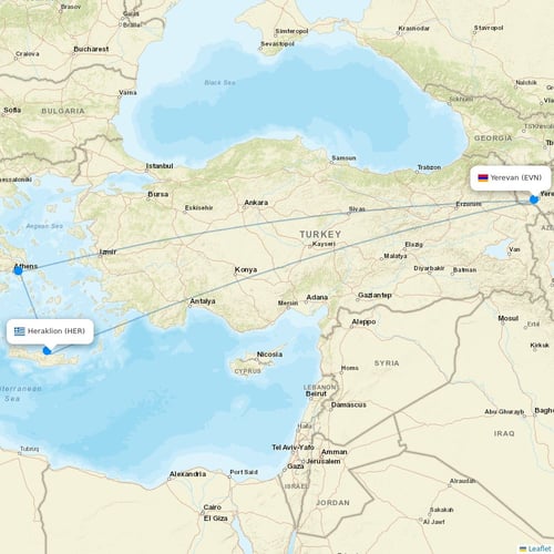 Pacific Airways flights between Heraklion and Yerevan