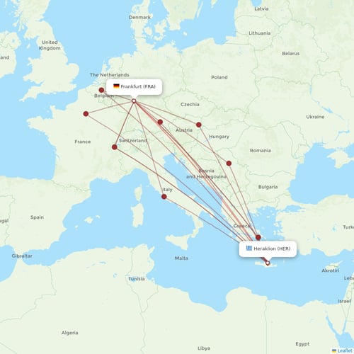 Condor flights between Heraklion and Frankfurt