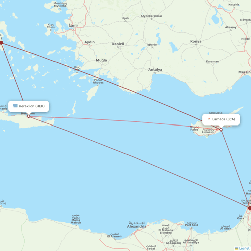 TUS Airways flights between Heraklion and Larnaca