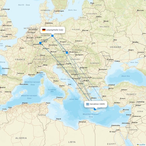 Norwegian Air UK flights between Heraklion and Leipzig/Halle