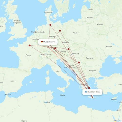 TUIfly flights between Heraklion and Stuttgart