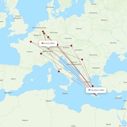 TAB flights between Heraklion and Zurich