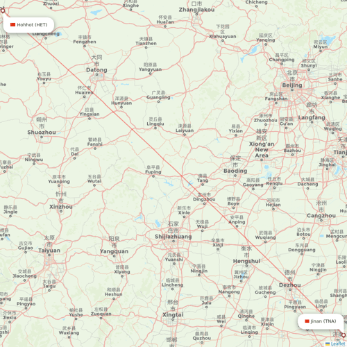 Chengdu Airlines flights between Hohhot and Jinan