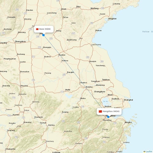 Loong Air flights between Hangzhou and Heze