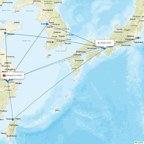Loong Air flights between Hangzhou and Osaka
