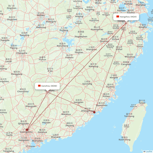 Lucky Air flights between Hangzhou and Ganzhou
