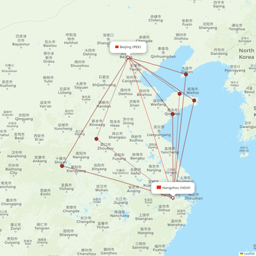 Loong Air flights between Hangzhou and Beijing