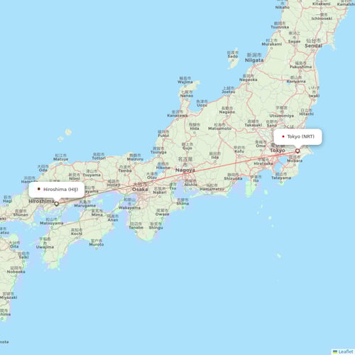 Spring Airlines Japan flights between Hiroshima and Tokyo