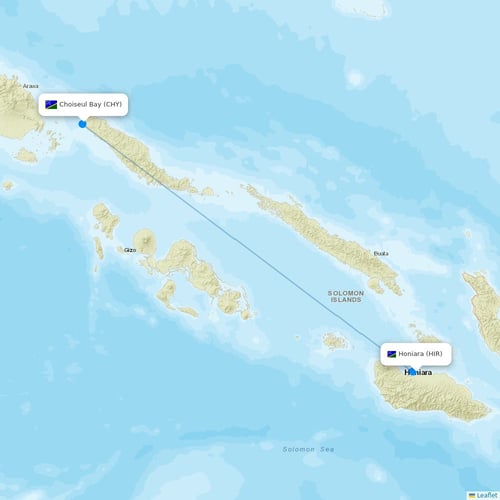 Solomon Airlines flights between Honiara and Choiseul Bay