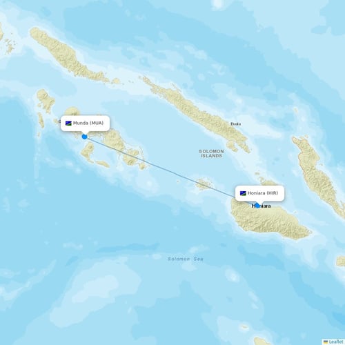 Solomon Airlines flights between Honiara and Munda