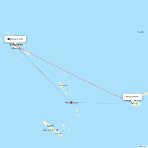 Solomon Airlines flights between Honiara and Nadi