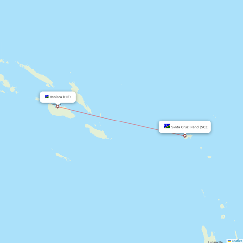 Solomon Airlines flights between Honiara and Santa Cruz Island