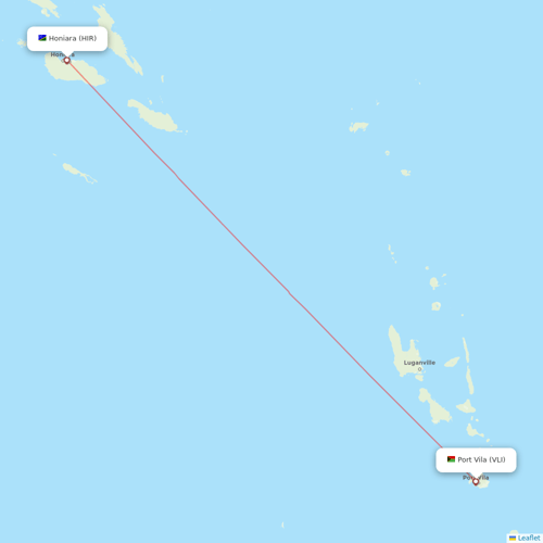 Solomon Airlines flights between Honiara and Port Vila