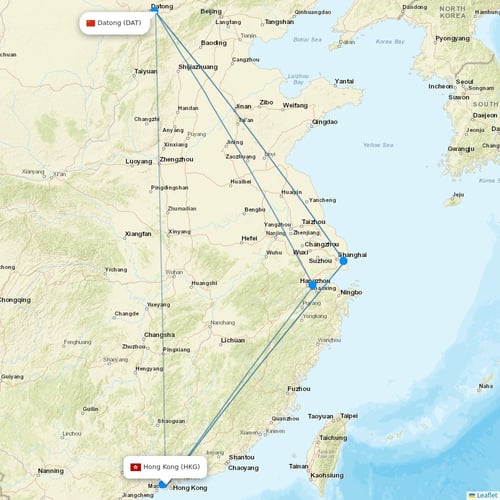 Asia Atlantic Airlines flights between Hong Kong and Datong