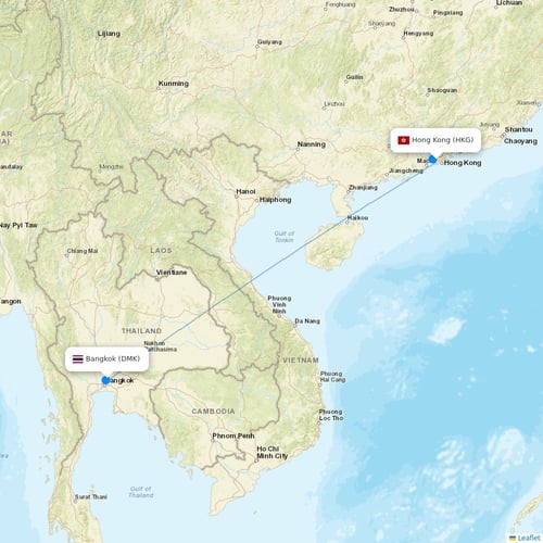 Thai Lion Air flights between Hong Kong and Bangkok