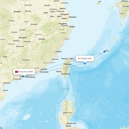 HK Express flights between Hong Kong and Ishigaki