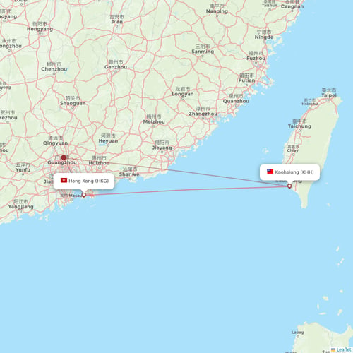 China Airlines flights between Hong Kong and Kaohsiung