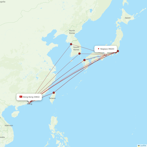 HK Express flights between Hong Kong and Nagoya