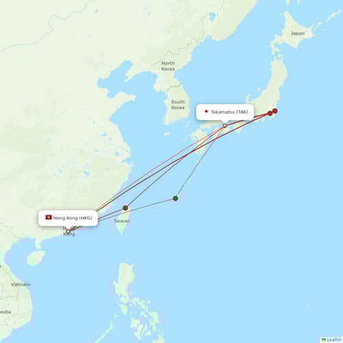 HK Express flights between Hong Kong and Takamatsu