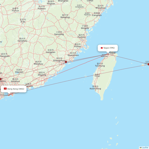 EVA Air flights between Hong Kong and Taipei
