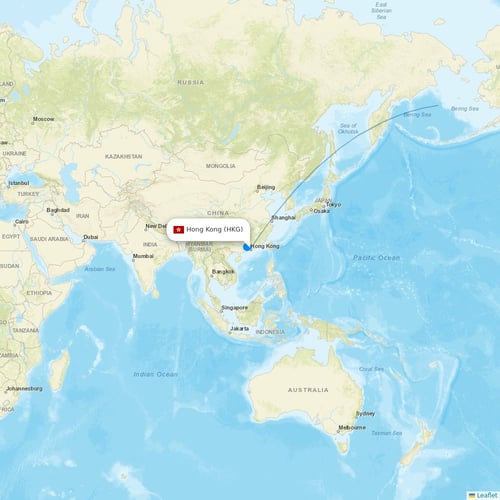Cathay Pacific flights between Hong Kong and Vancouver