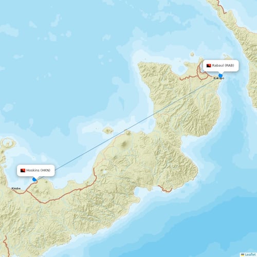 PNG Air flights between Hoskins and Rabaul