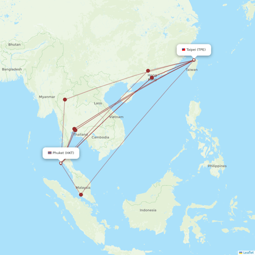 Tigerair Taiwan flights between Phuket and Taipei