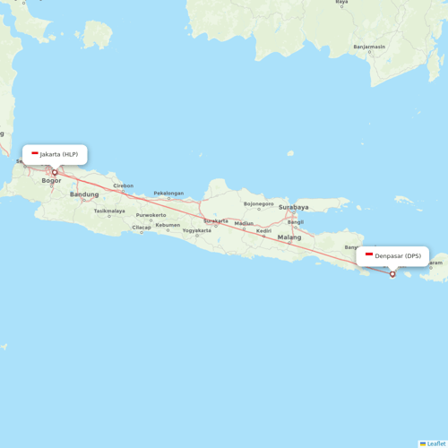 Citilink flights between Jakarta and Denpasar