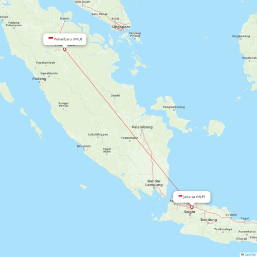 Batik Air flights between Jakarta and Pekanbaru