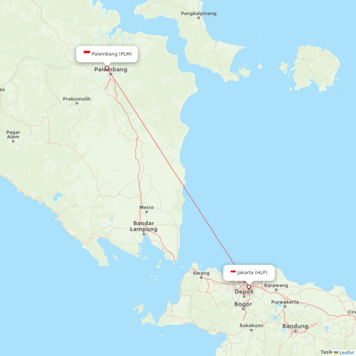 Batik Air flights between Jakarta and Palembang