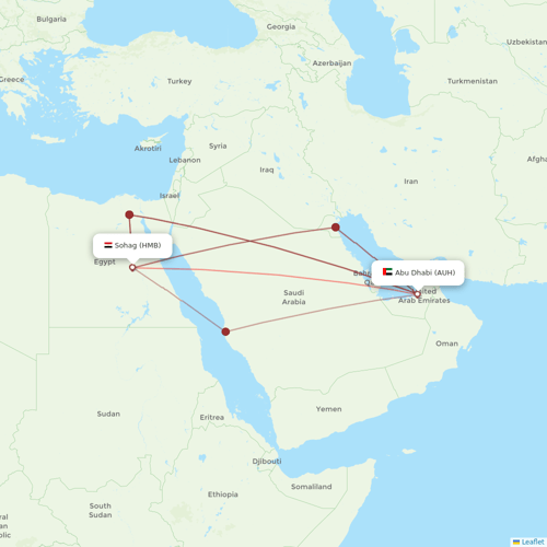 Intercontinental Airways (Gambia) flights between Sohag and Abu Dhabi