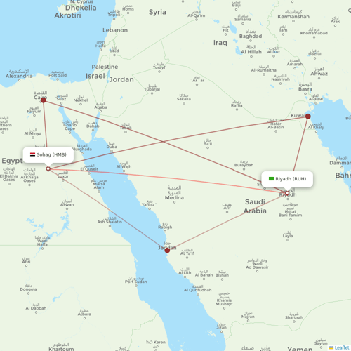 Nesma Airlines flights between Sohag and Riyadh