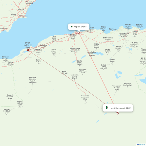 Air Algerie flights between Hassi Messaoud and Algiers
