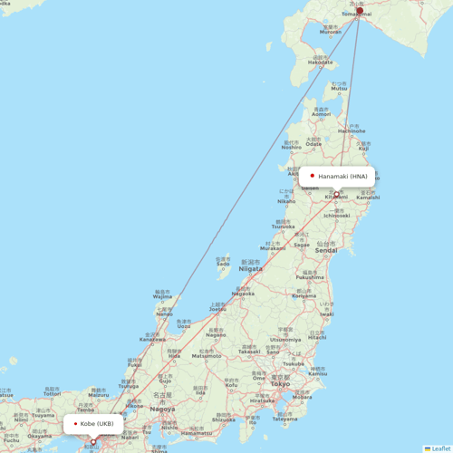 Fuji Dream Airlines flights between Hanamaki and Kobe
