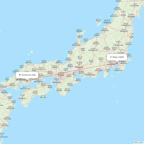 ANA flights between Tokyo and Hiroshima