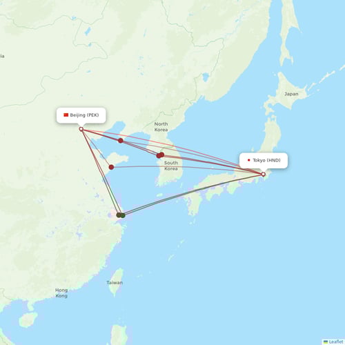 Air China flights between Tokyo and Beijing