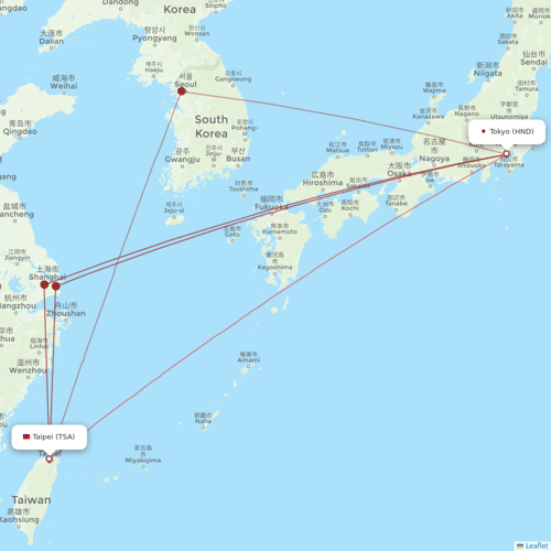 EVA Air flights between Tokyo and Taipei