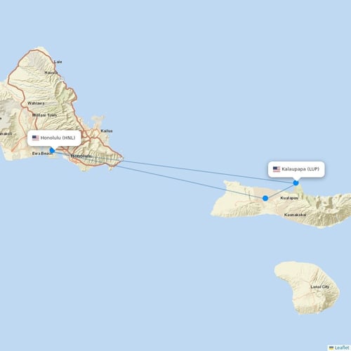 Southern Airways Express flights between Honolulu and Kalaupapa