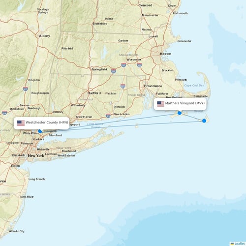 Tradewind Aviation flights between Westchester County and Martha's Vineyard