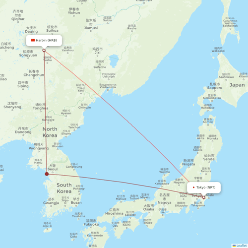 Spring Airlines Japan flights between Harbin and Tokyo