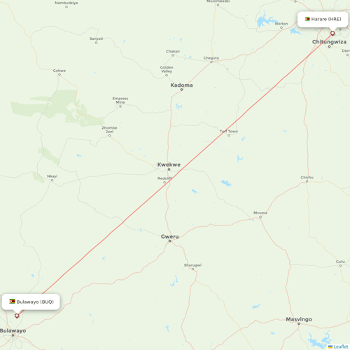 Fastjet flights between Harare and Bulawayo