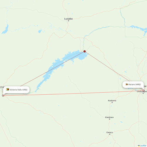 Fastjet flights between Harare and Victoria Falls