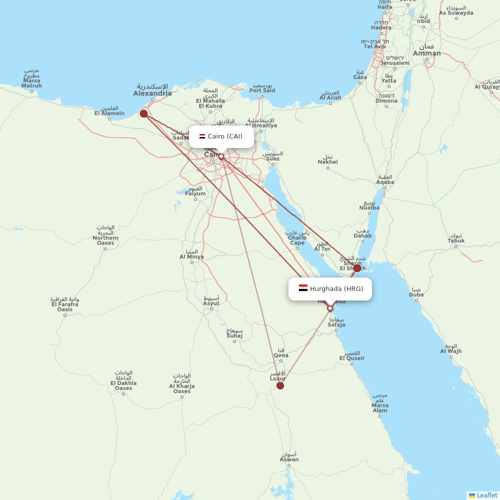 Nile Air flights between Hurghada and Cairo