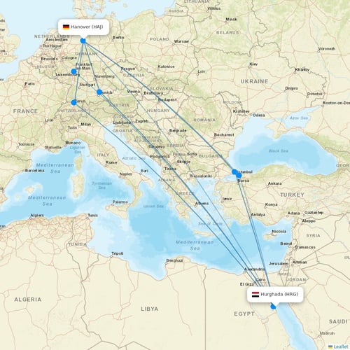 Air Cairo flights between Hurghada and Hanover